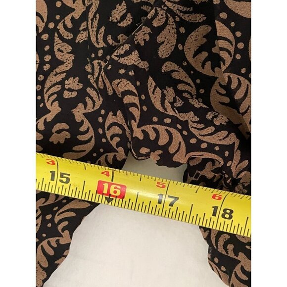 Anthropologie Whimsigoth Black & Brown detail Lace Print Dress w zipper back Lon - Picture 4 of 9